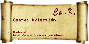 Cserei Krisztián névjegykártya