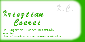 krisztian cserei business card